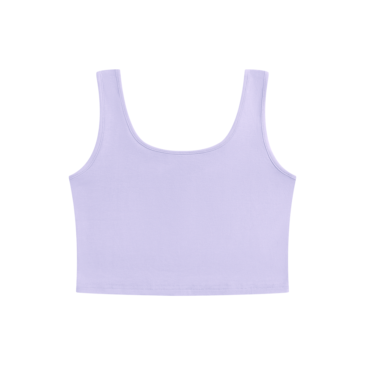 Women's Scoop Neck Cropped Tank Top in light purple, alternate angle