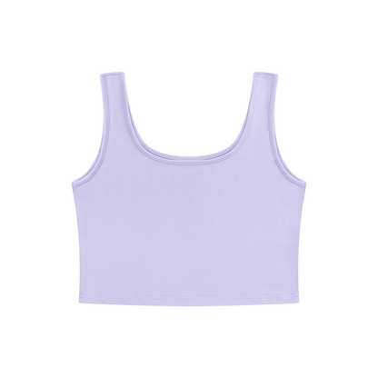Women's Scoop Neck Cropped Tank Top in light purple