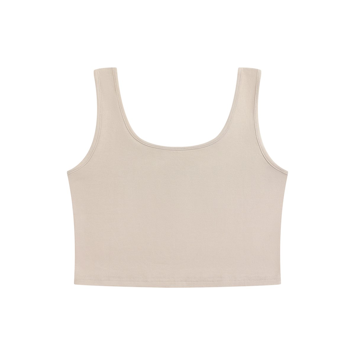 Women's Scoop Neck Cropped Tank Top in mild apricot, alternate angle