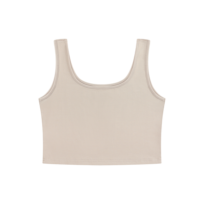 Women's Scoop Neck Cropped Tank Top in mild apricot