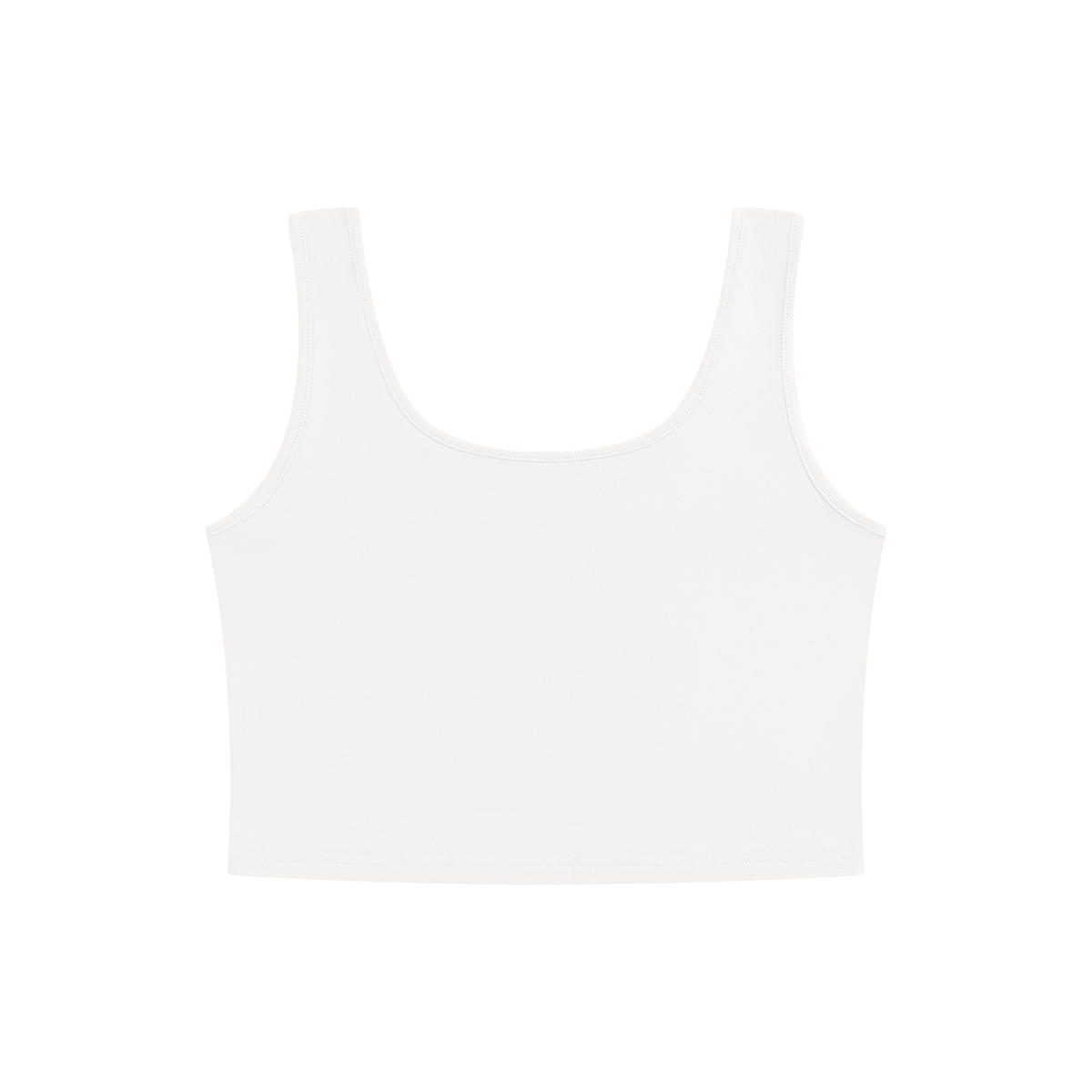 Women's Scoop Neck Cropped Tank Top in white, alternate angle