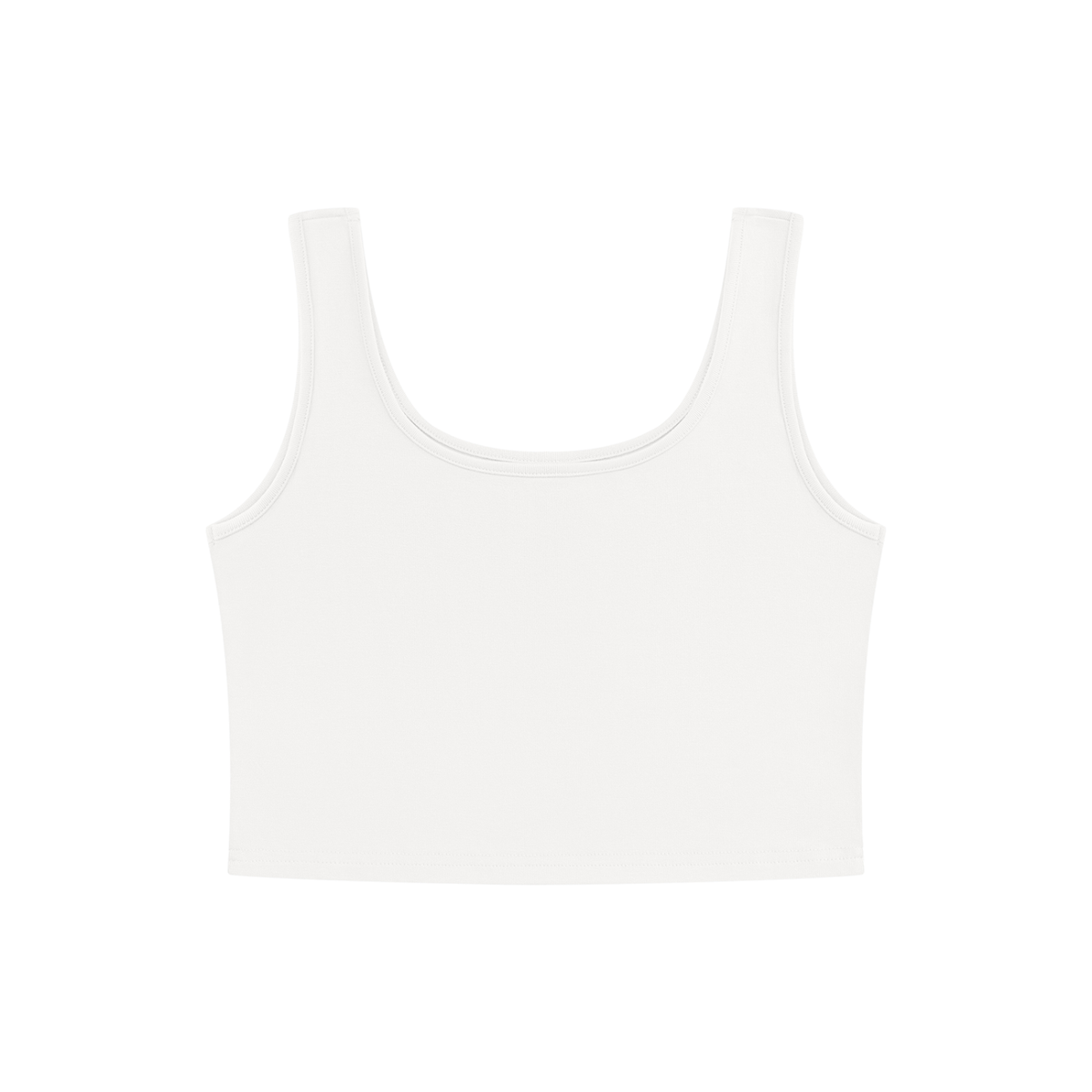 Women's Scoop Neck Cropped Tank Top in white