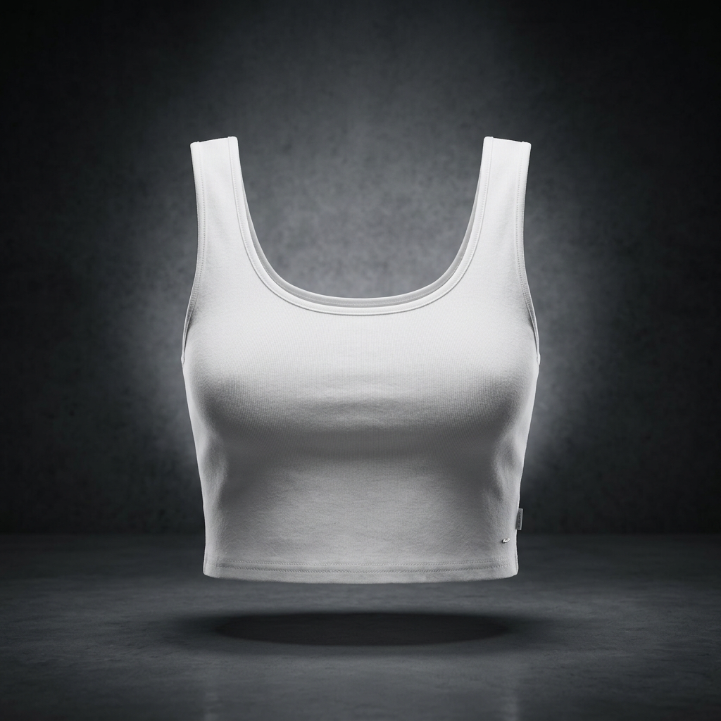 Women's Scoop Neck Cropped Tank Top – Fitted Lightweight Stretch Crop Tank