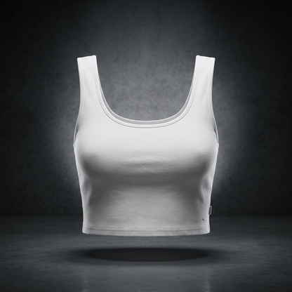 Women's Scoop Neck Cropped Tank Top – Fitted Lightweight Stretch Crop Tank