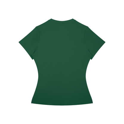 Women's Skinny Fit Performance T-Shirt in blackish green, alternate angle