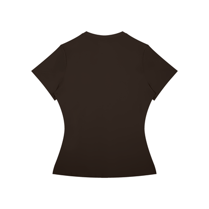 Women's Skinny Fit Performance T-Shirt in coffee, alternate angle