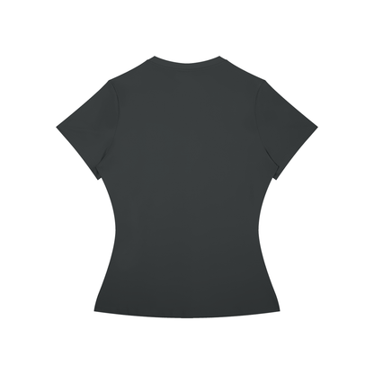 Women's Skinny Fit Performance T-Shirt in dark gray, alternate angle