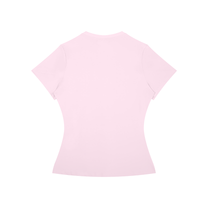 Women's Skinny Fit Performance T-Shirt in pink, alternate angle