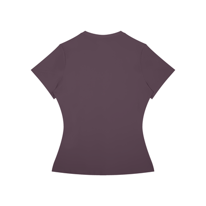 Women's Skinny Fit Performance T-Shirt in plum purple, alternate angle
