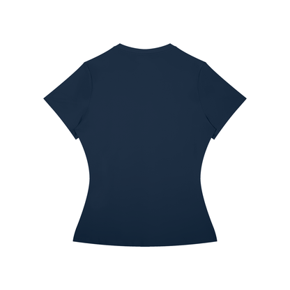 Women's Skinny Fit Performance T-Shirt in royal blue, alternate angle