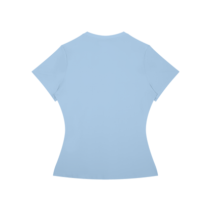 Women's Skinny Fit Performance T-Shirt in sky blue, alternate angle