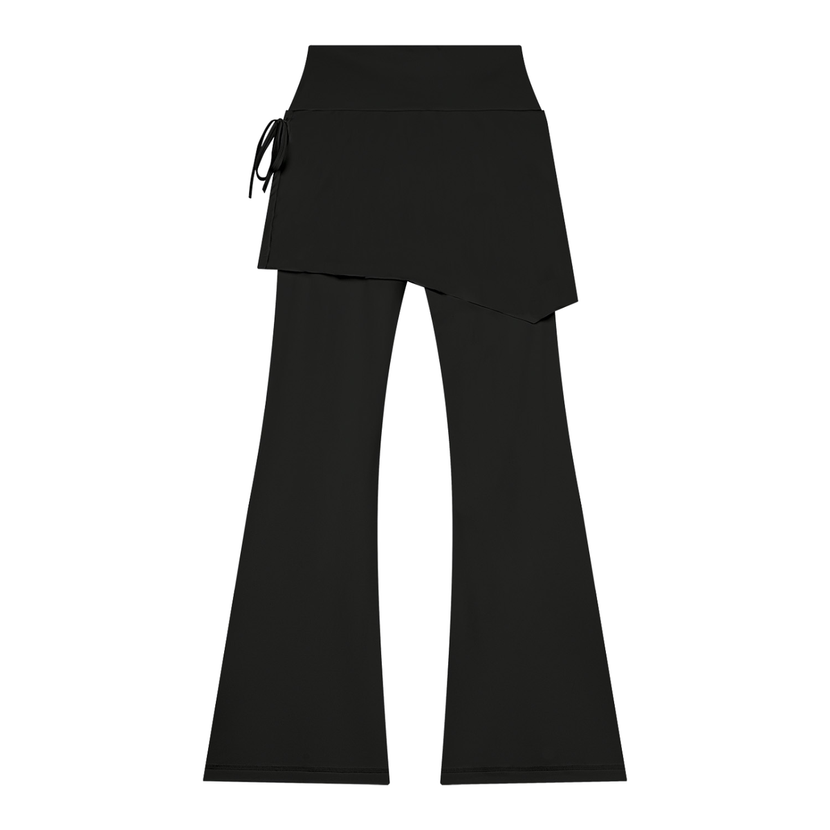 Women's Skirted Flare Yoga Leggings in black, alternate angle