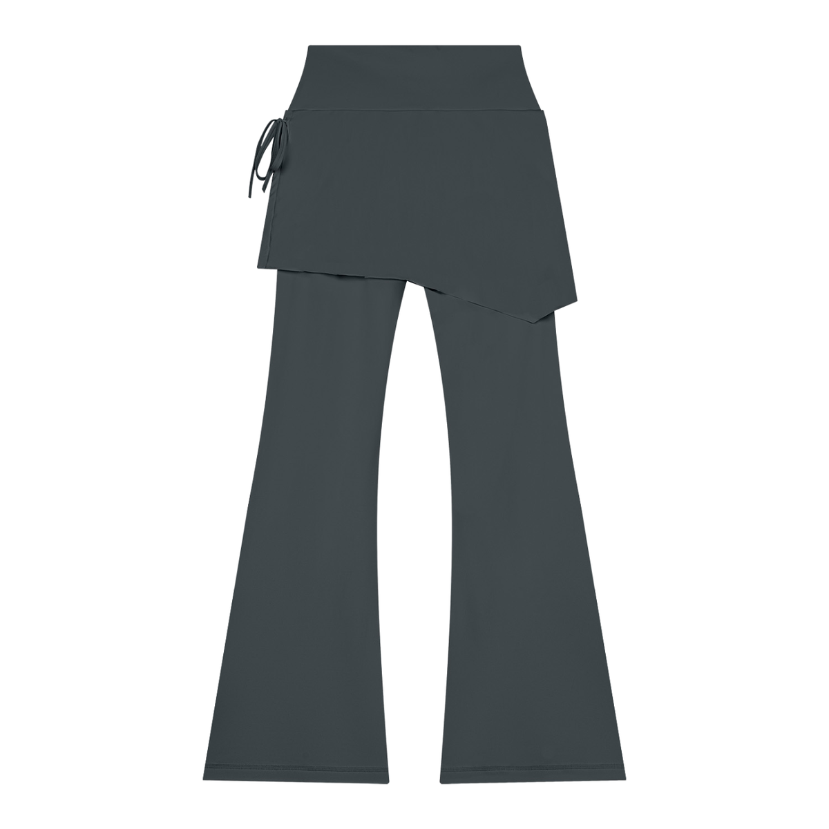 Women's Skirted Flare Yoga Leggings in dark gray, alternate angle