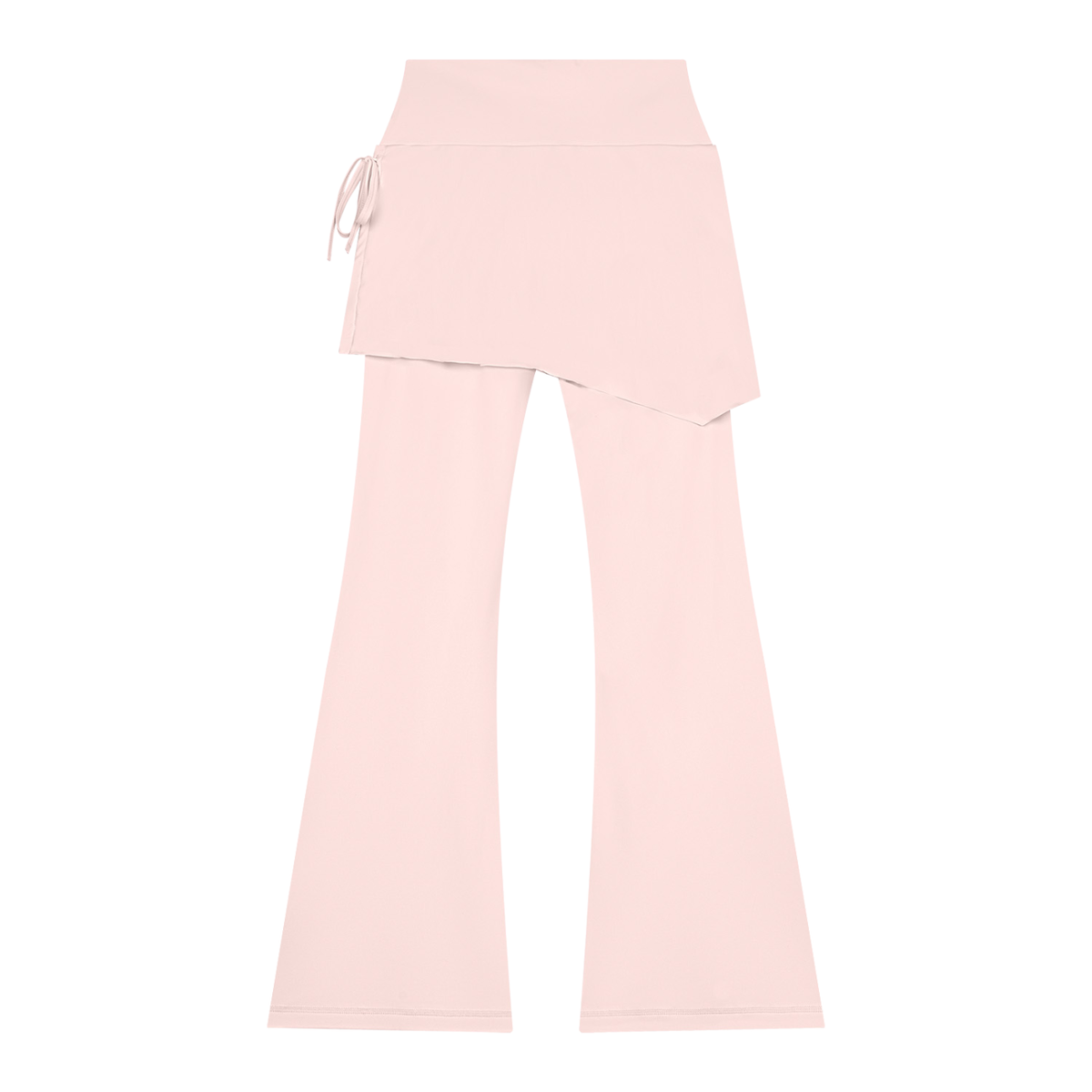Women's Skirted Flare Yoga Leggings in light pink, alternate angle