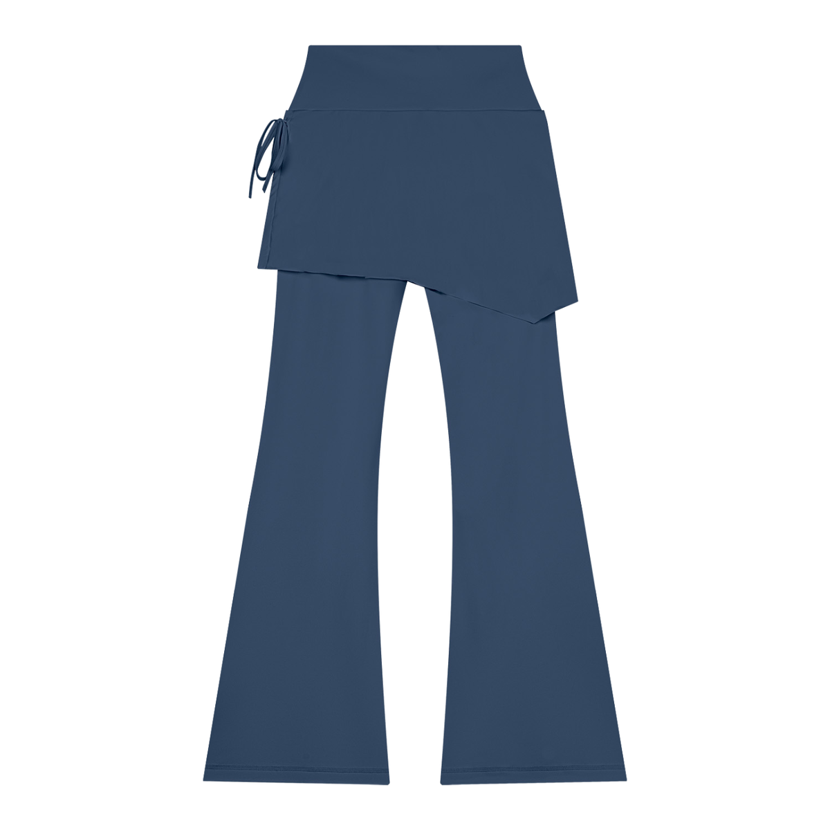Women's Skirted Flare Yoga Leggings in navy blue, alternate angle