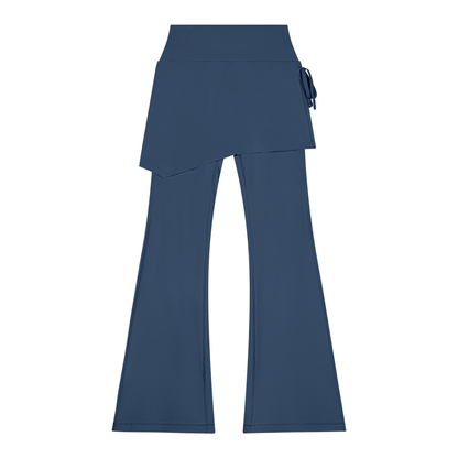 Women's Skirted Flare Yoga Leggings in navy blue