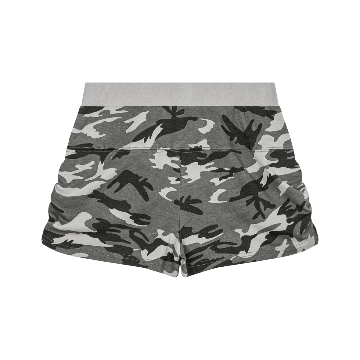 Women's Slim Camo Shorts in gray camo, alternate angle