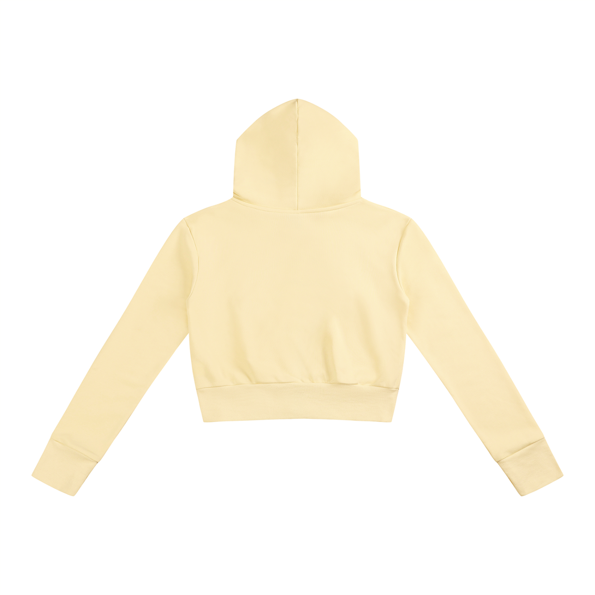 Women's Slim Crop Full Zip Hoodie in apricot, alternate angle