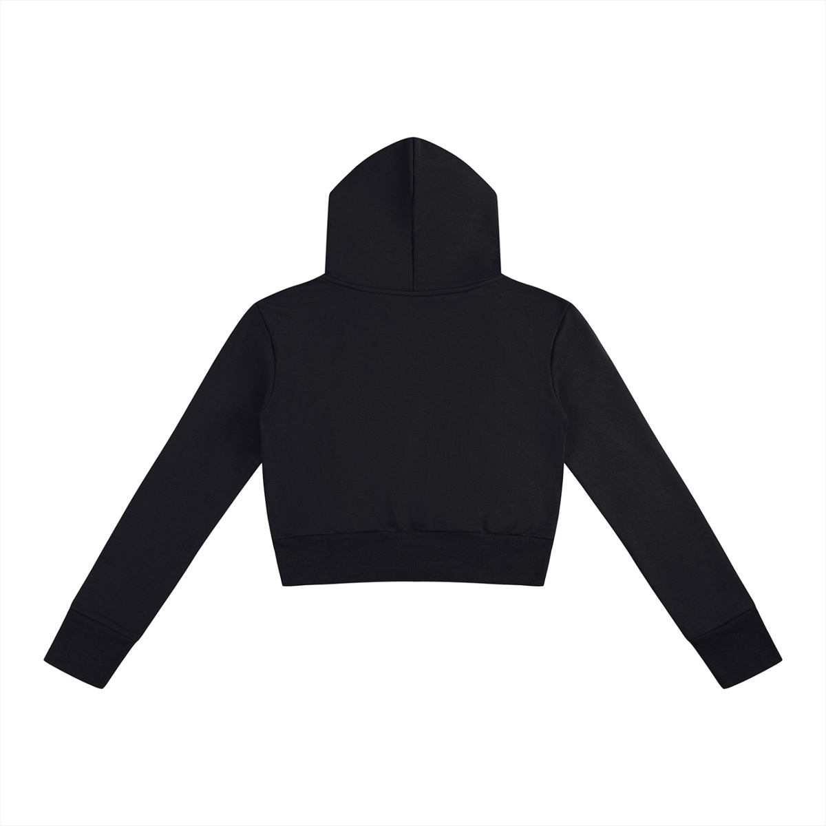 Women's Slim Crop Full Zip Hoodie in black, alternate angle