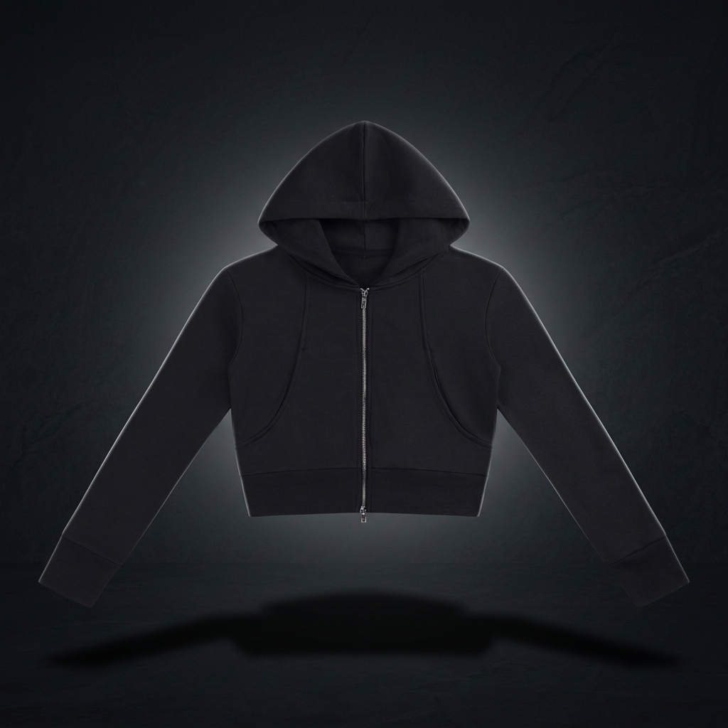 Women's Slim Crop Full Zip Hoodie