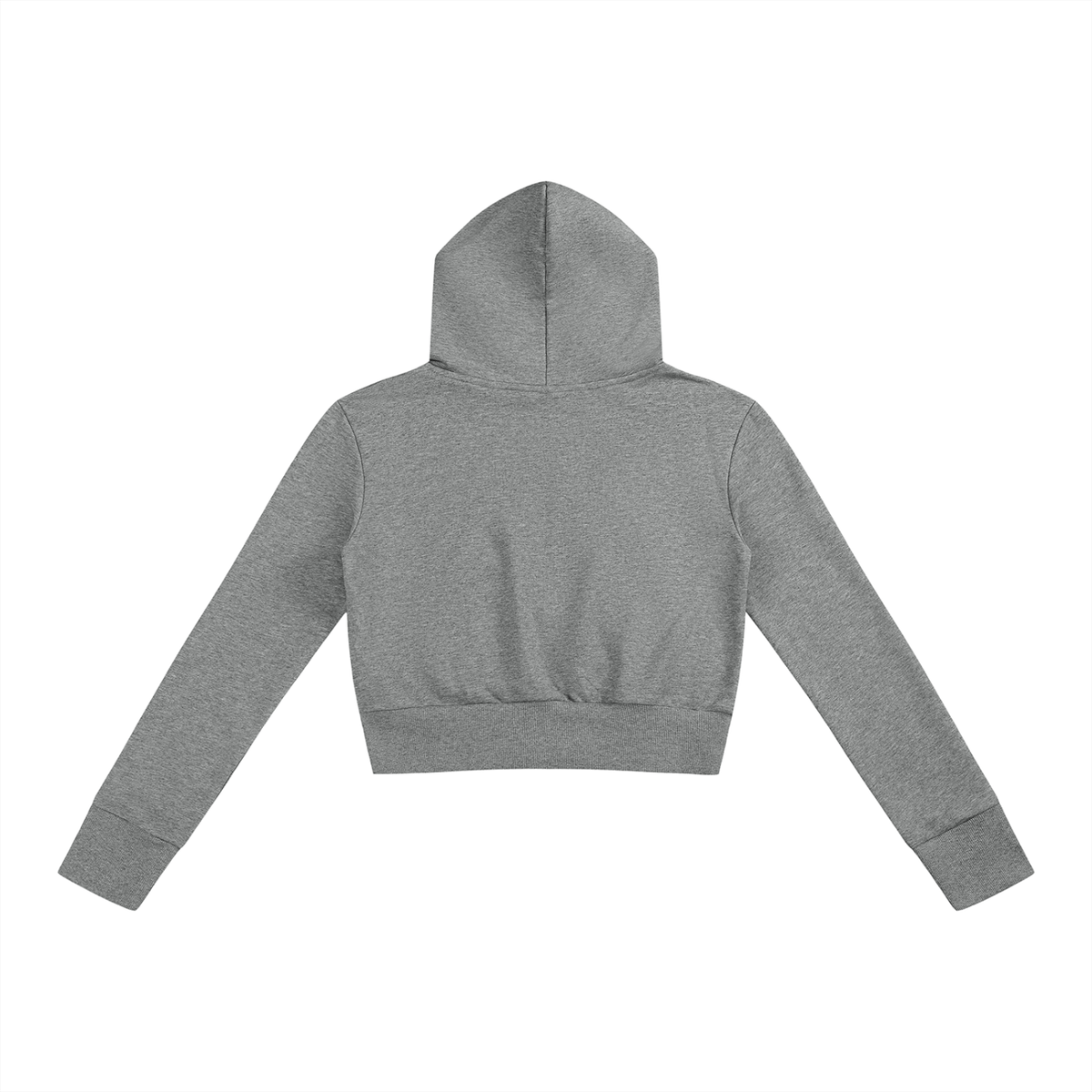 Women's Slim Crop Full Zip Hoodie in flower gray, alternate angle