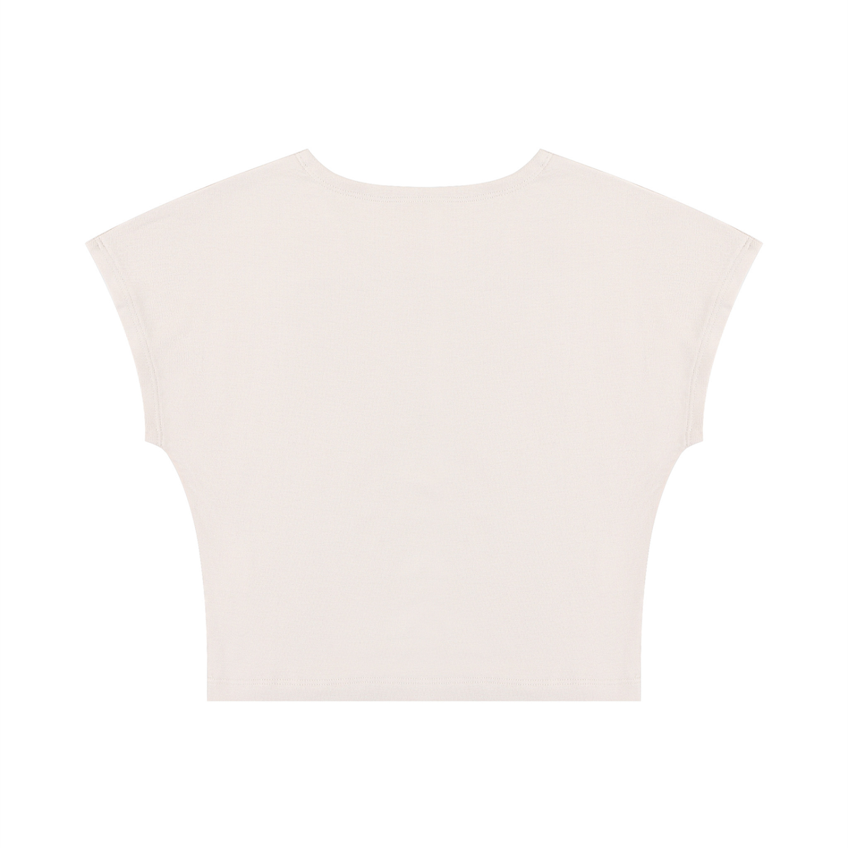 Women's Slim Crop T-Shirt in apricot, alternate angle