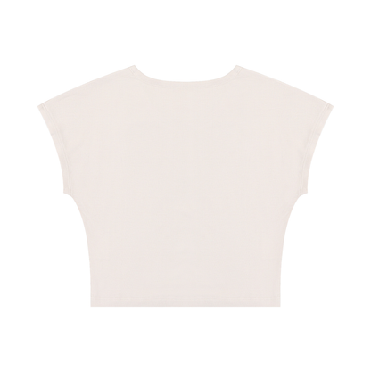 Women's Slim Crop T-Shirt in apricot, alternate angle