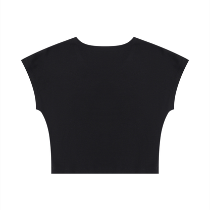 Women's Slim Crop T-Shirt in black, alternate angle