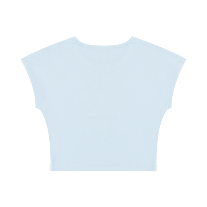 Women's Slim Crop T-Shirt in light blue, alternate angle