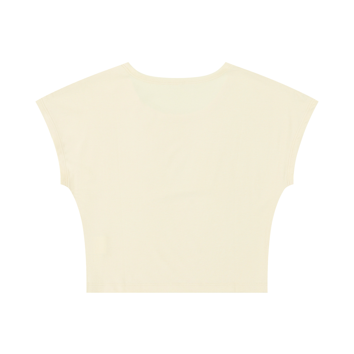 Women's Slim Crop T-Shirt in light yellow, alternate angle