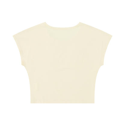 Women's Slim Crop T-Shirt in light yellow, alternate angle
