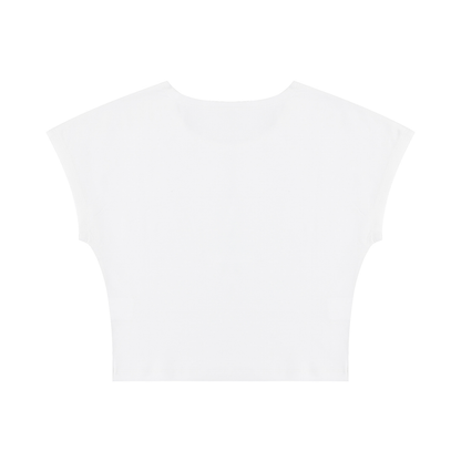 Women's Slim Crop T-Shirt in white, alternate angle