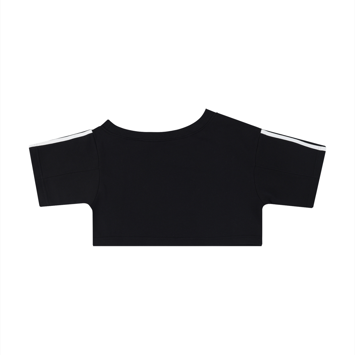 Women's Slim Fit Asymmetrical Neck T-Shirt in black, alternate angle
