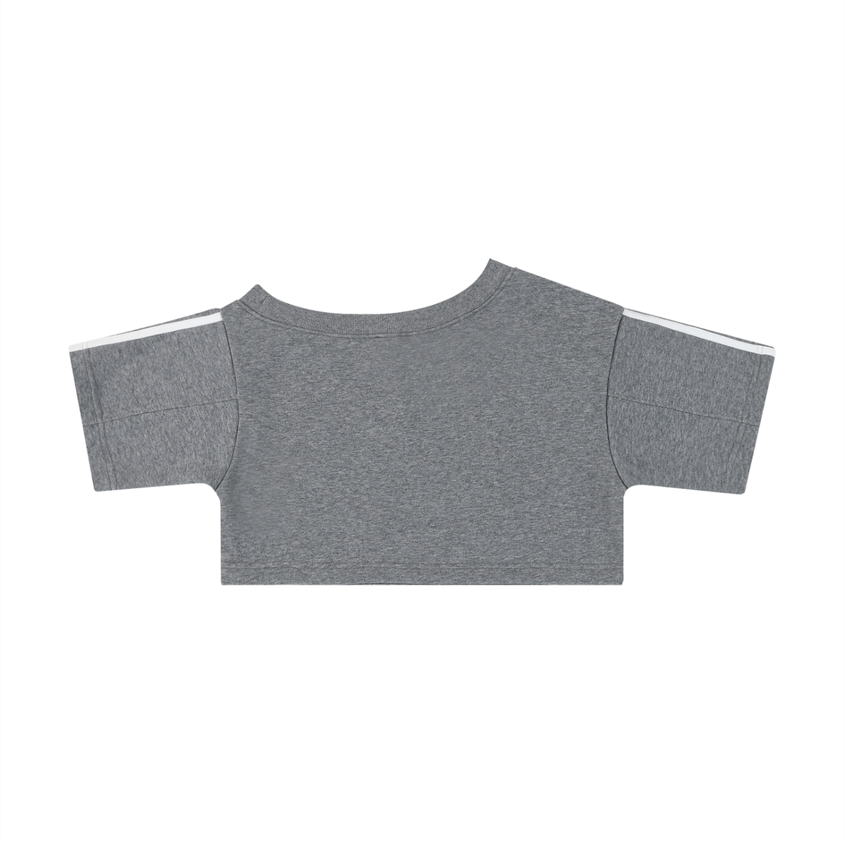 Women's Slim Fit Asymmetrical Neck T-Shirt in flower gray, alternate angle