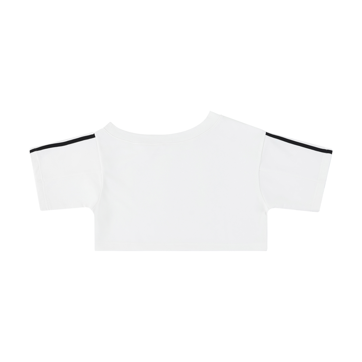 Women's Slim Fit Asymmetrical Neck T-Shirt in white, alternate angle