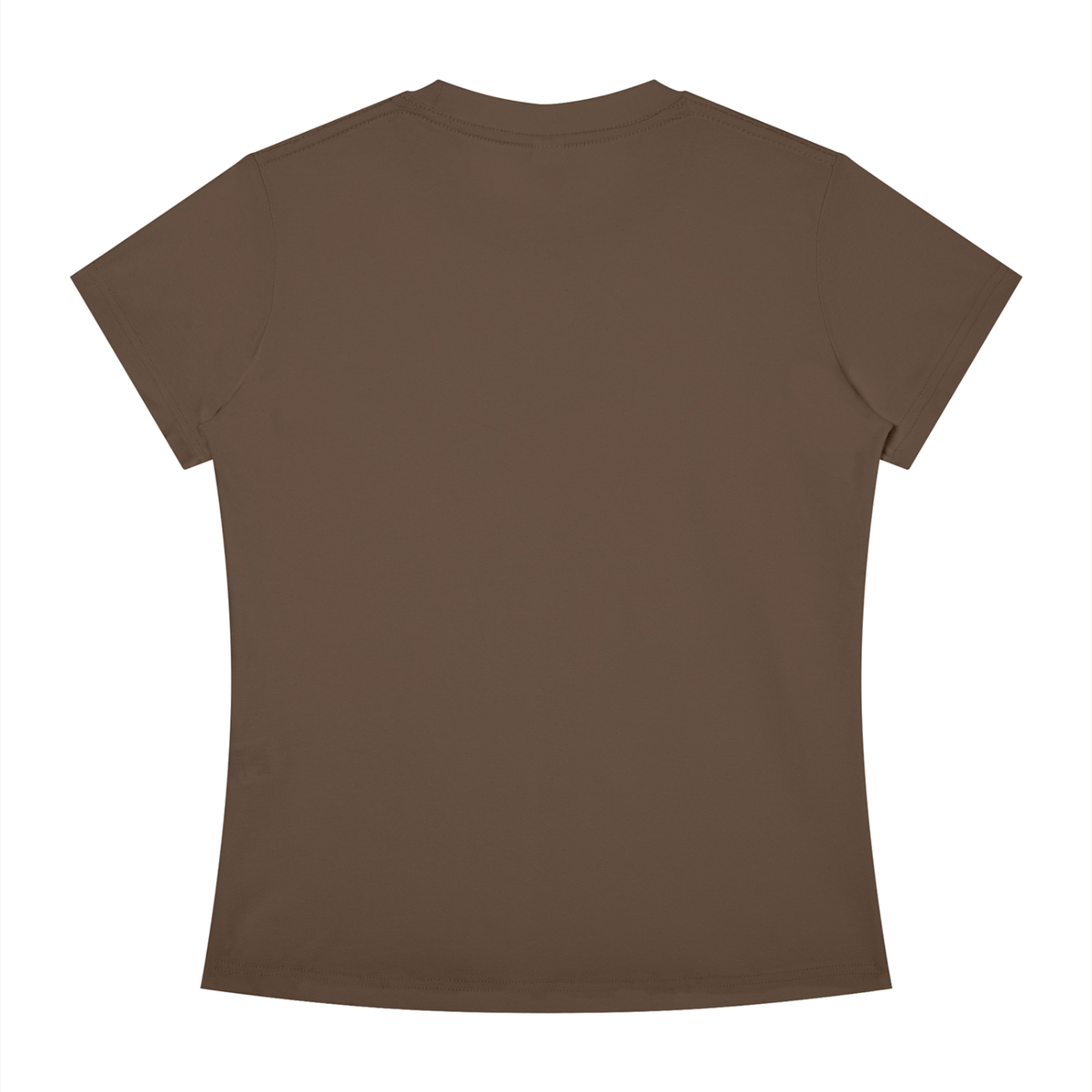 Women's Slim Fit Crewneck T-Shirt in coffee, alternate angle