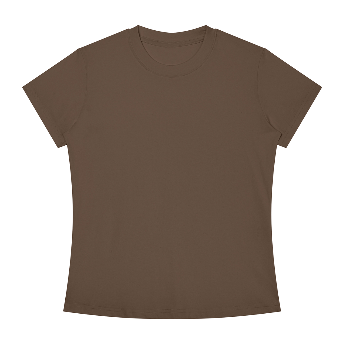 Women's Slim Fit Crewneck T-Shirt in coffee