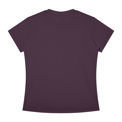 Women's Slim Fit Crewneck T-Shirt in deep purple, alternate angle