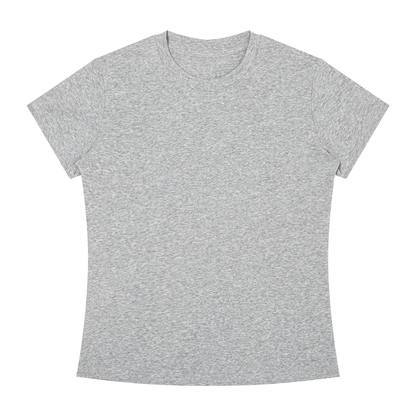 Women's Slim Fit Crewneck T-Shirt in flower gray