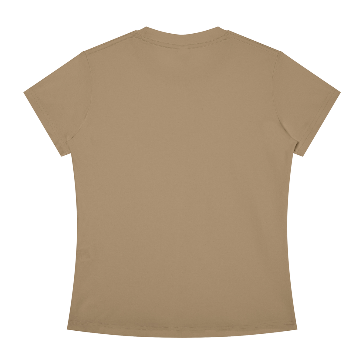 Women's Slim Fit Crewneck T-Shirt in khaki, alternate angle