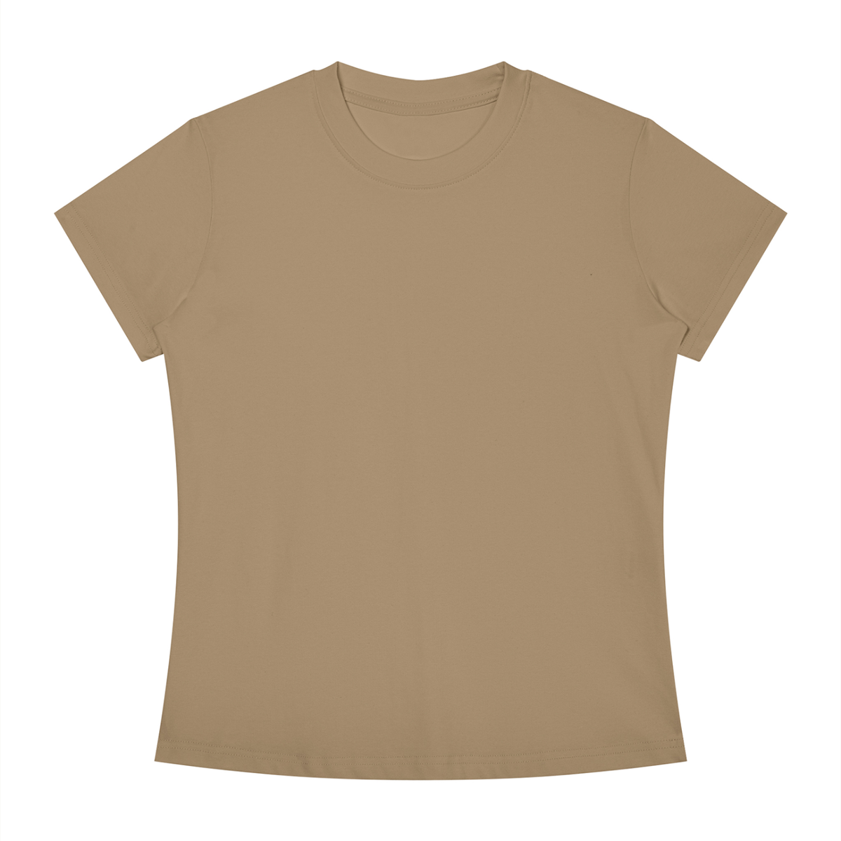 Women's Slim Fit Crewneck T-Shirt in khaki