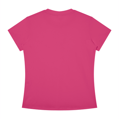 Women's Slim Fit Crewneck T-Shirt in rose red, alternate angle
