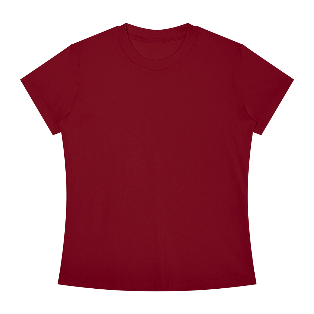 Women's Slim Fit Crewneck T-Shirt in wine red