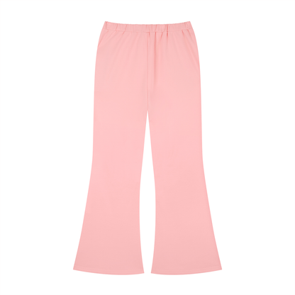 Women's Slim-Fit Flared Sweatpants in pink, alternate angle