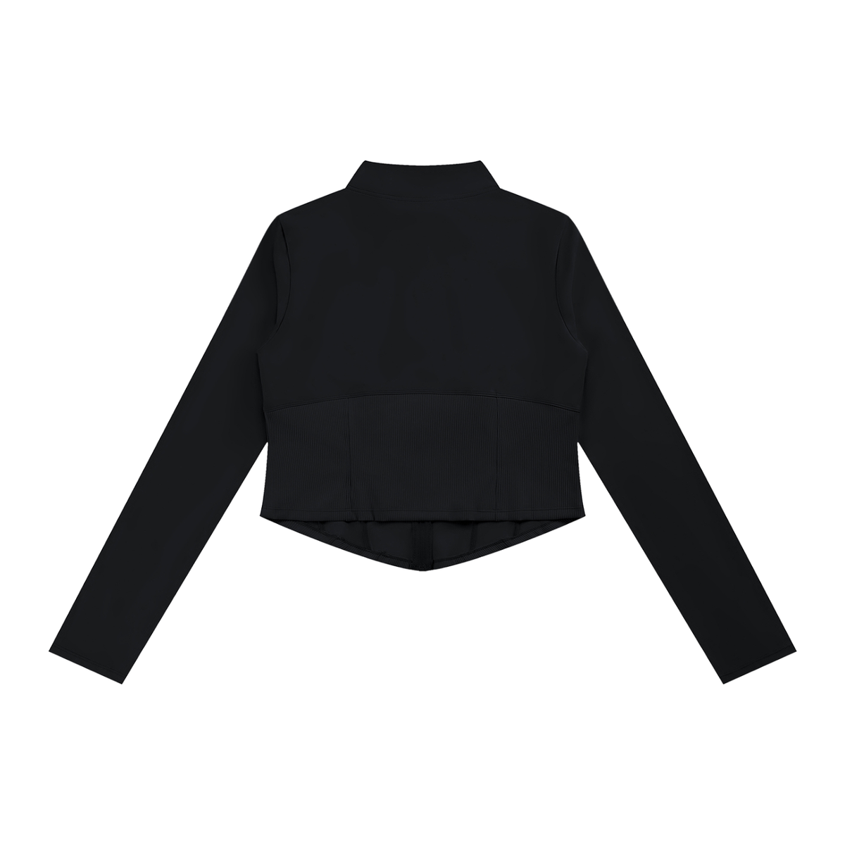 Women's Slim Fit Full-Zip Yoga Jacket in black, alternate angle
