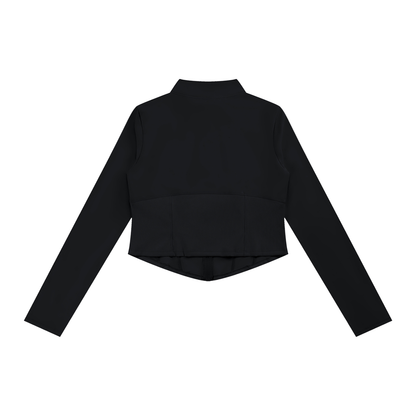 Women's Slim Fit Full-Zip Yoga Jacket in black, alternate angle