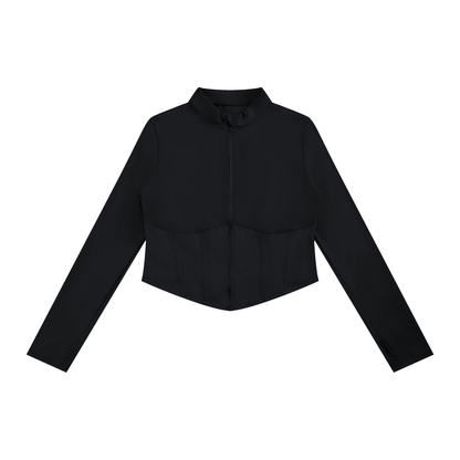 Women's Slim Fit Full-Zip Yoga Jacket in black
