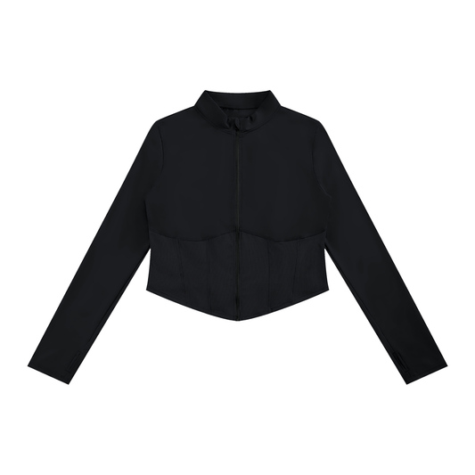 Women's Slim Fit Full-Zip Yoga Jacket in black