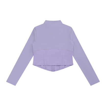 Women's Slim Fit Full-Zip Yoga Jacket in purple, alternate angle