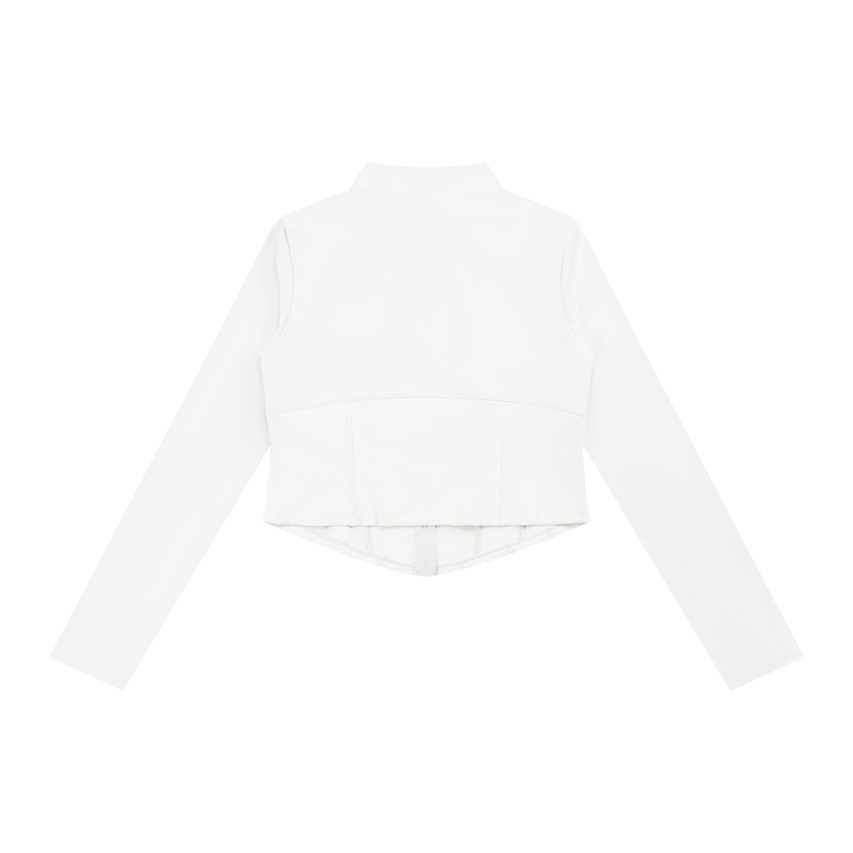 Women's Slim Fit Full-Zip Yoga Jacket in white, alternate angle